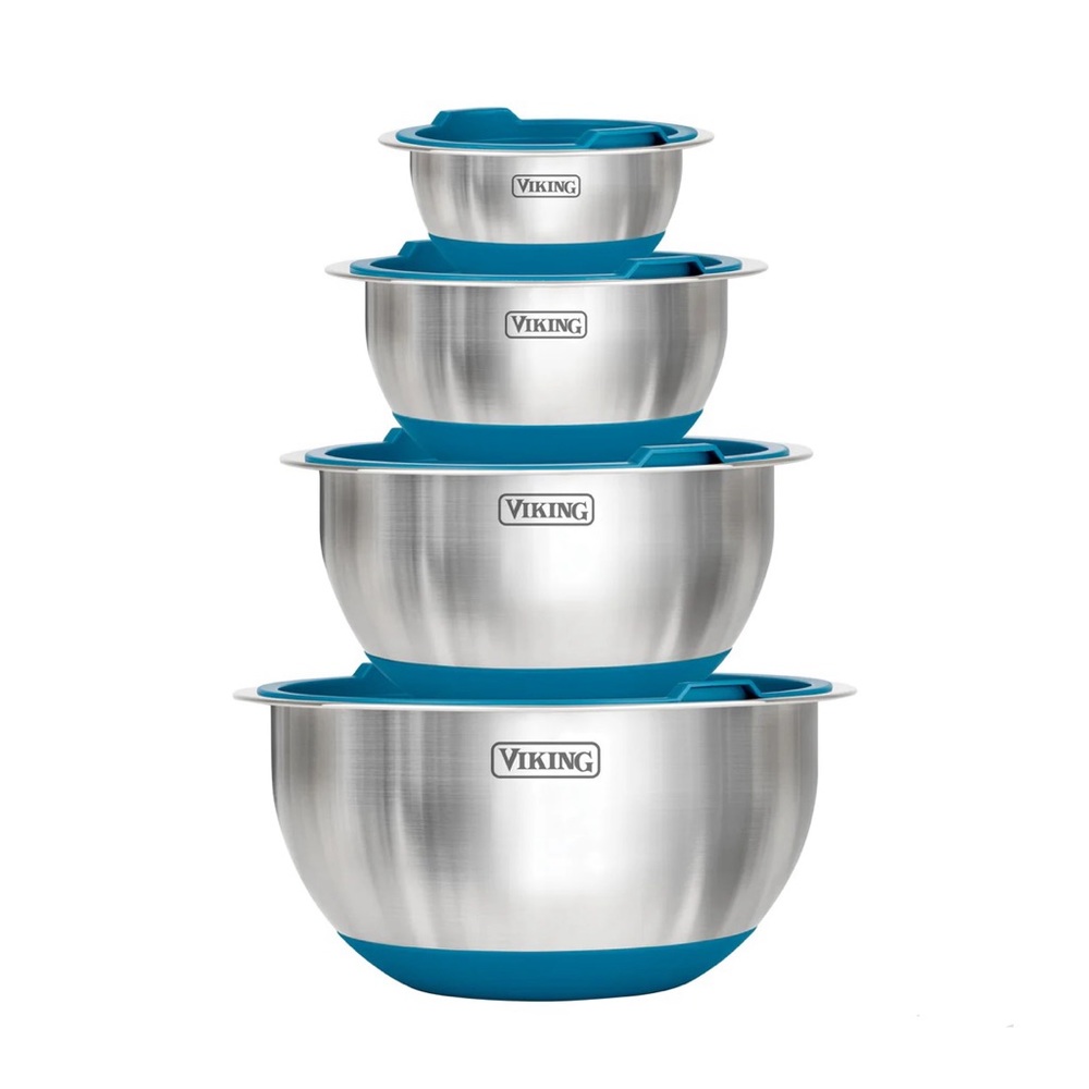 Viking Stainless Steel 8 piece Bowl Set, Black.